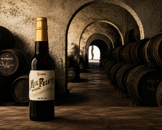 Mil Pesetas Oloroso Sherry i en källare